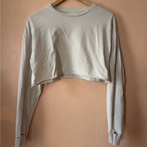 Joah Brown Cream Cropped Slouchy Tee | OS